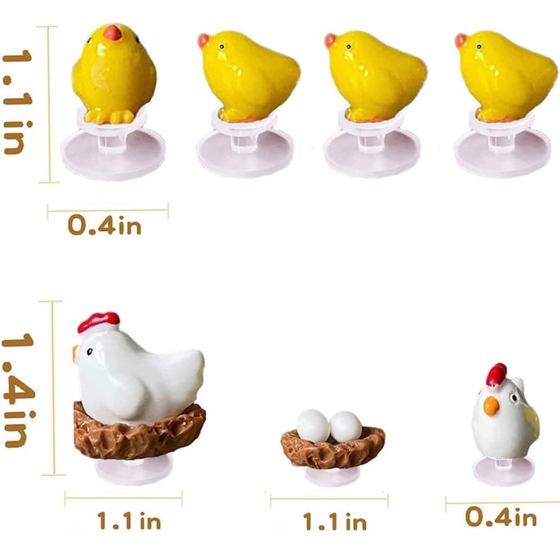 Sticke Set 7 / 14 Ghim Cài Giày 3D Hình Gà Con Dễ Thương phụ kiện dép croc jibbitz charms Nút Gắn Trang Trí Giày Dép Jibbitz, Sticker, Charm Xinh Xắn Đáng Yêu