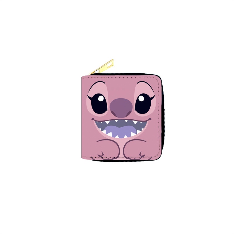 Ví Ngắn Có Khóa Kéo Họa Tiết Stitch Dễ Thương Đa Năng