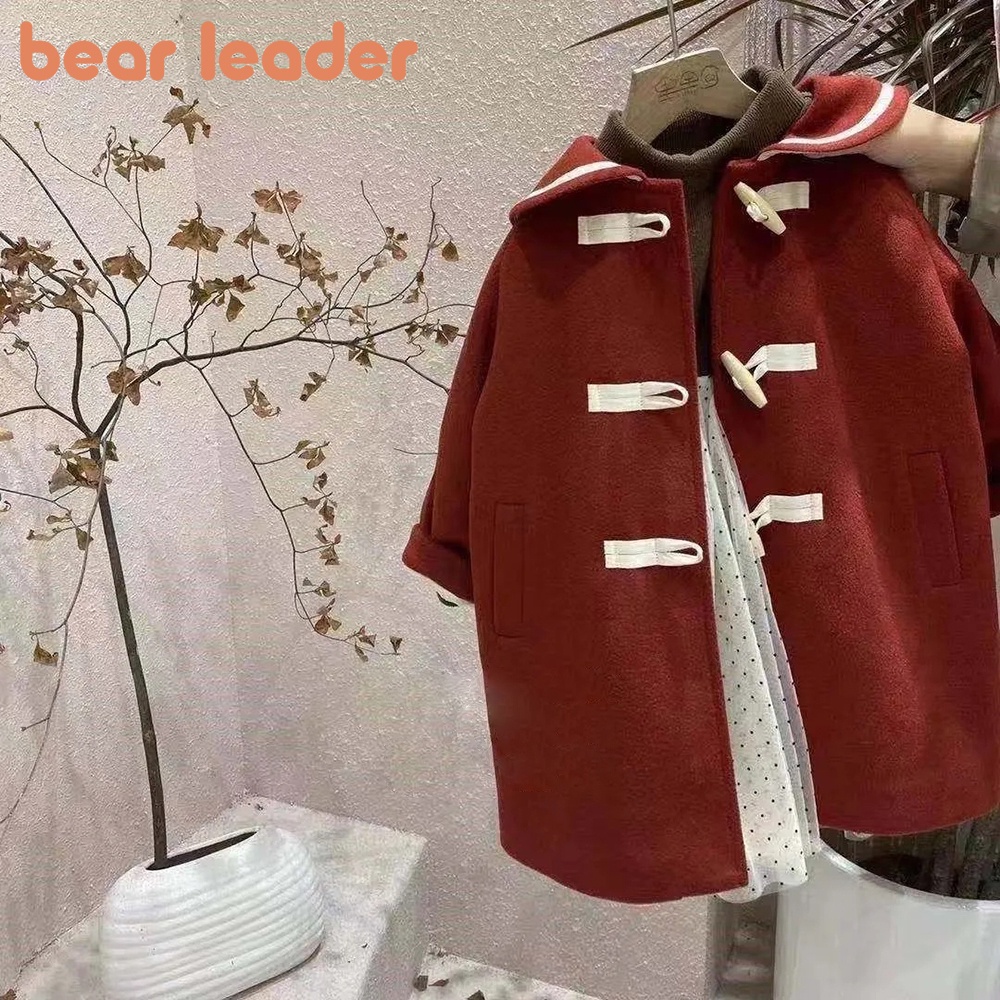 BEAR LEADER Áo Khoác Bông Tay Dài Thời Trang Năm Mới Dành Cho Bé Gái