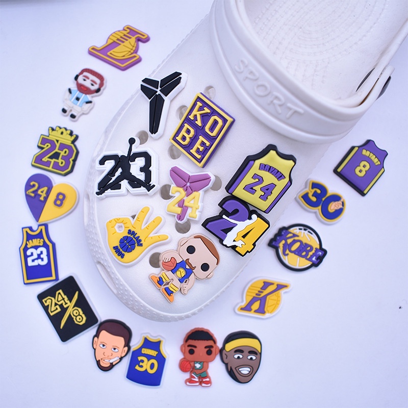 sê-ri NBA jibbitz crocs charm sticker dép crocs gắn dép cross phụ kiện dép DIY khóa giày Nhựa trang sức Phụ kiện trang trí giày