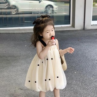 Váy 2 dây chấm bi xòe bồng cho bé- hàng qccc
