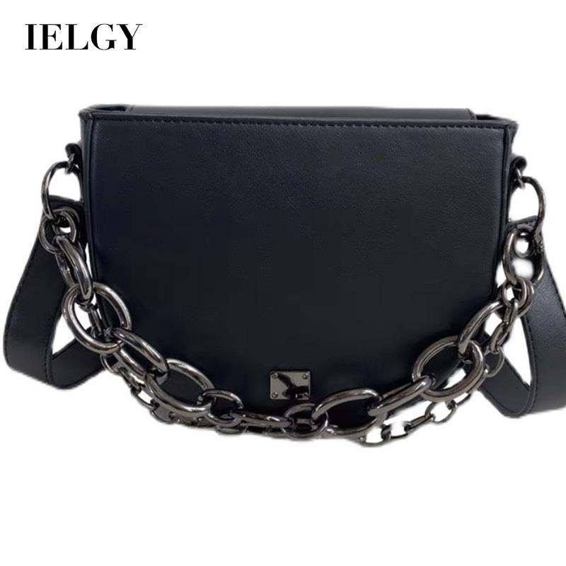 Túi Đeo Vai Nửa Vòng Dây Xích Màu Đen Cá Tính Thời Trang Cao Cấp Cho Nữ