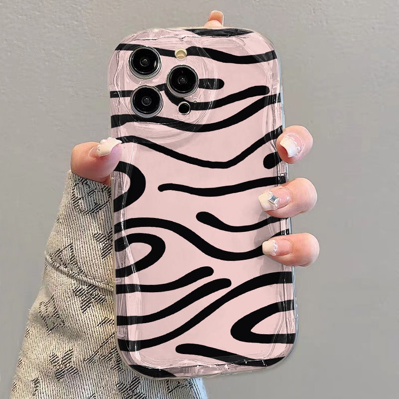 ✅Ốp Điện Thoại Mềm Trong Suốt Chống Sốc Họa Tiết Ngựa Vằn Đen Cho iPhone14 / 13promax 12 / 11 7 / 8p xsxr ZN53