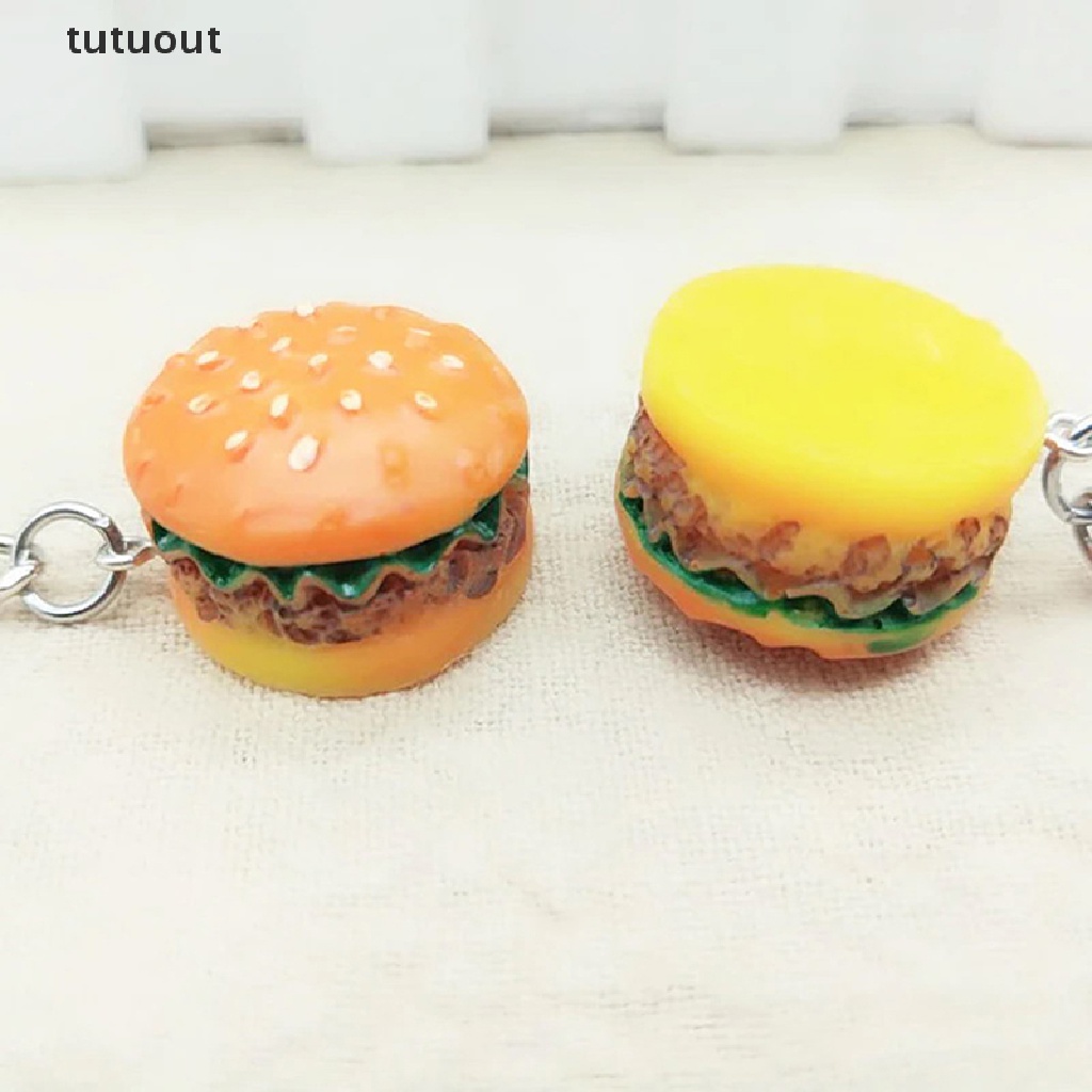tutuout 1PC Cute Mini Simulation Food Key Chain Resin Cake Keychain Gift Pendant Decor VN
