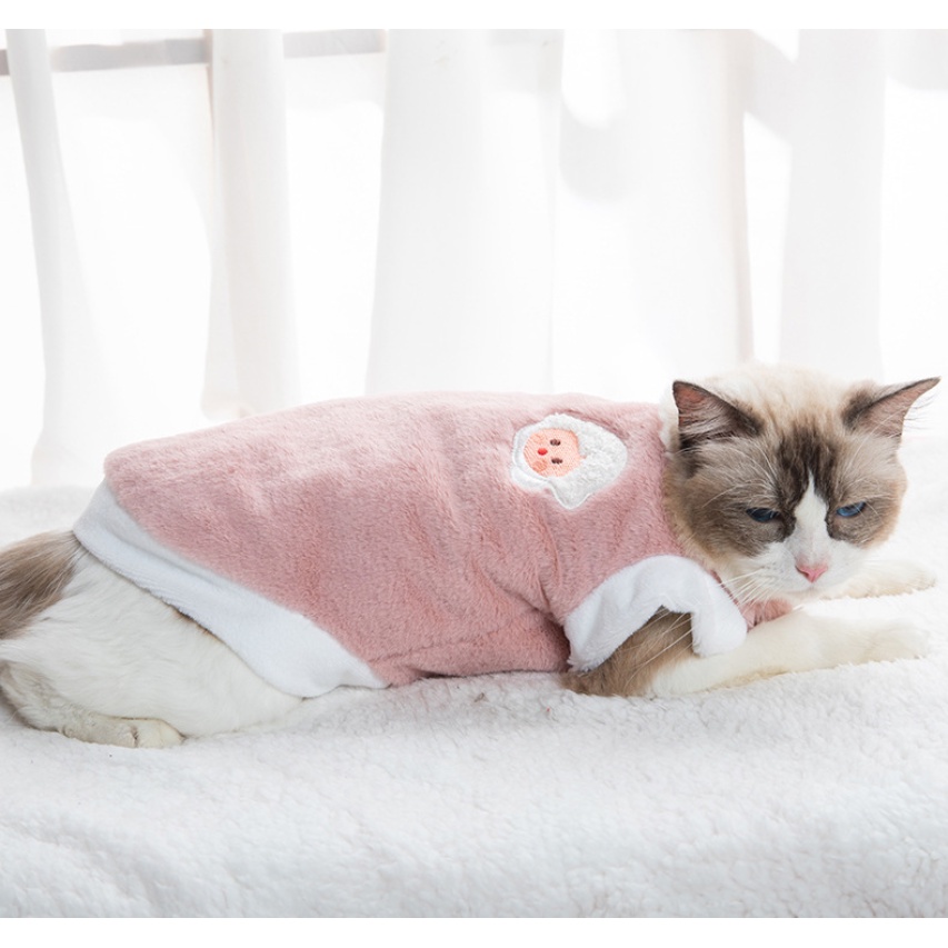 Áo Khoác Lông Mềm Giữ Ấm Mùa Thu Đông Dành Cho Mèo Dễ Thương