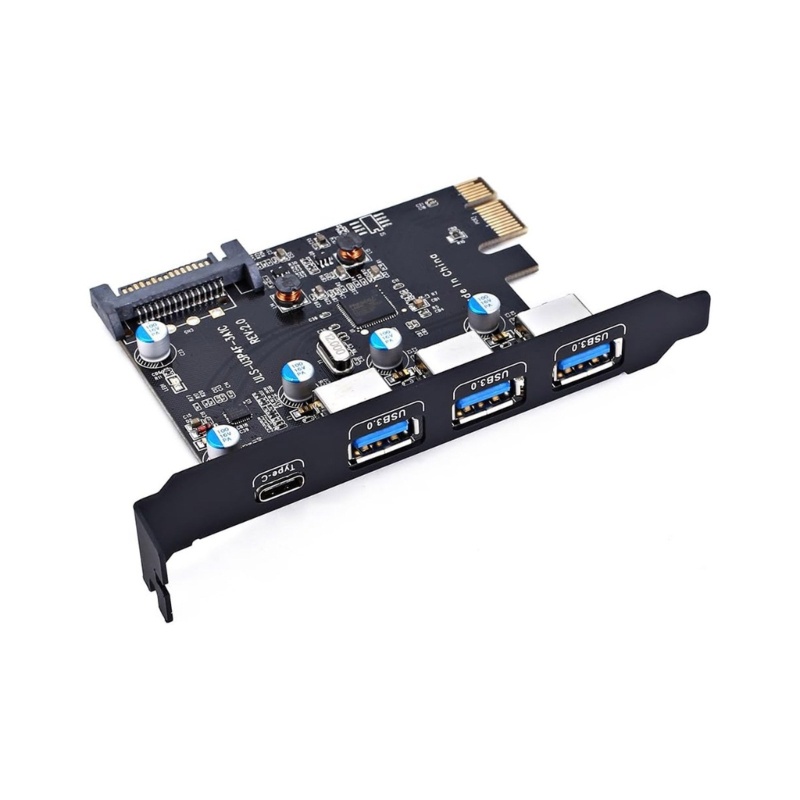 Card 4 Cổng Usb 3 0 Loại C 1x TypeA 3x FL1100 Chip 5Gbps Cho Máy Tính Bàn