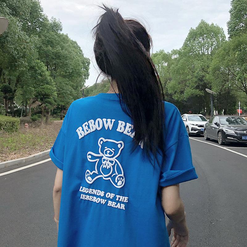 Áo thun nữ form rộng in Gấu chữ nổi chất liệu 100% cotton thoáng mát MS6710