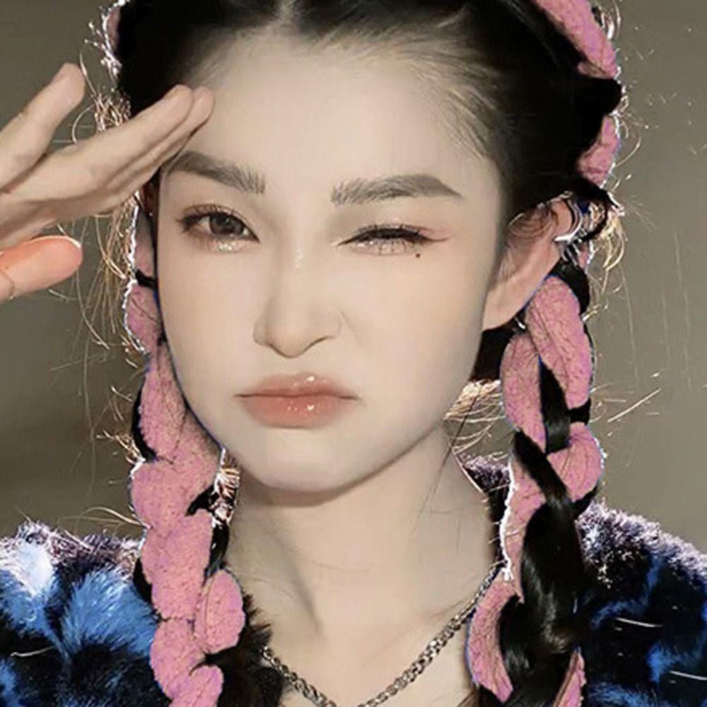 SOMEDAYZL Kẹp Tóc Tạo Kiểu Tóc Bện Sợi Bông Y2K Phong Cách Hàn Quốc DIY Cho Nữ