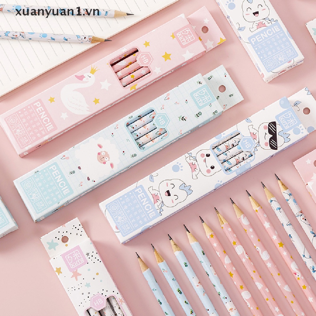 Set 10 Bút Chì HB Họa Tiết Hoạt Hình Dễ Thương Dành Cho Học Sinh