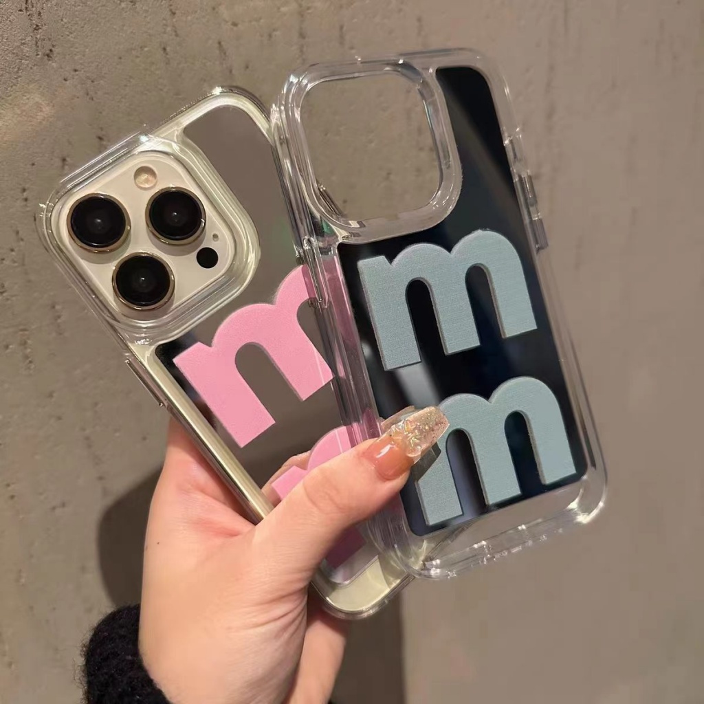 Ốp Điện Thoại Tráng Gương In Chữ Tiếng Anh Niche M Cho Iphone 14 13Promax 11 12