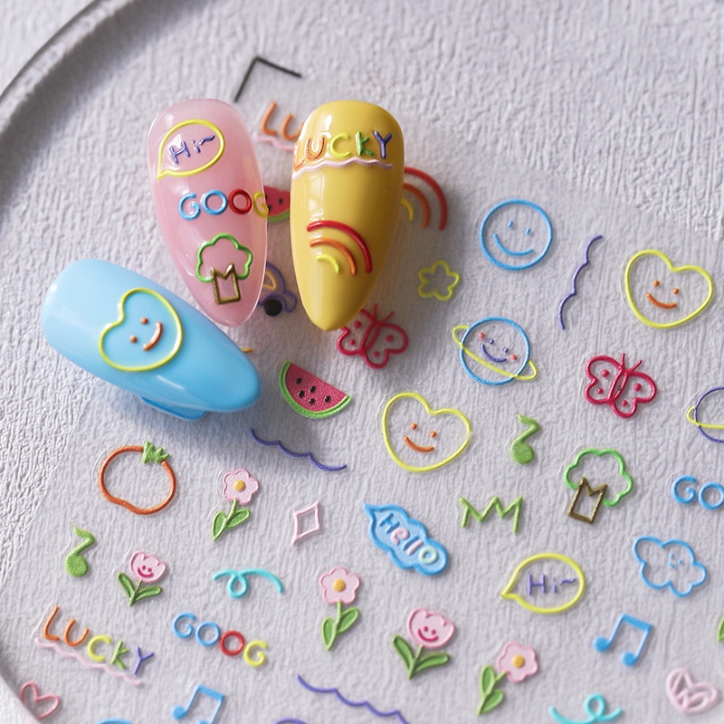 Miếng Dán Trang Trí Móng Tay Họa Tiết Hoạt Hình Dễ Thương TS-2611