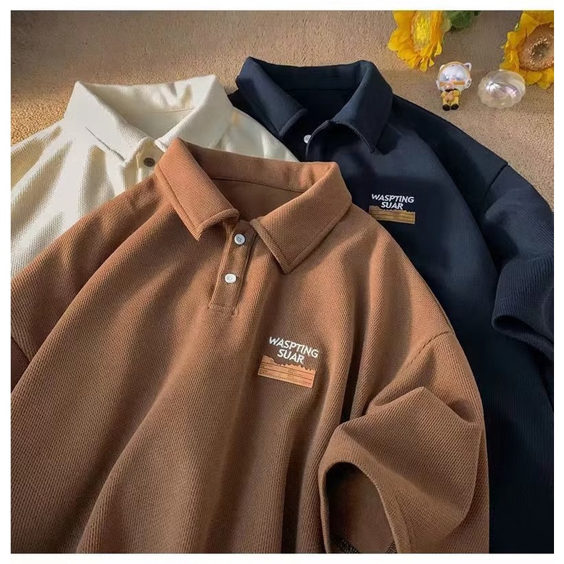 Áo Thun POLO Tay Ngắn Thêu Chữ Thời Trang Mùa Hè 2023 Dành Cho Nam Nữ