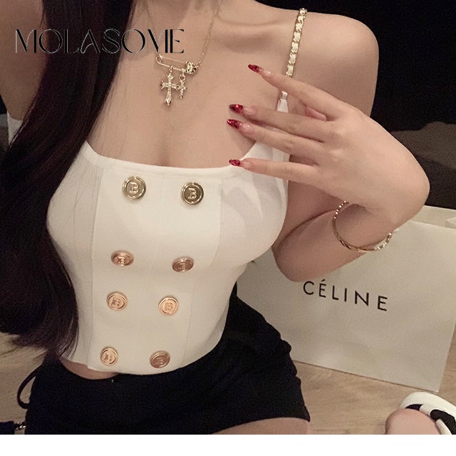 Áo Tank Top Cổ Yếm Màu Trơn Thời Trang 2023 Cho Nữ