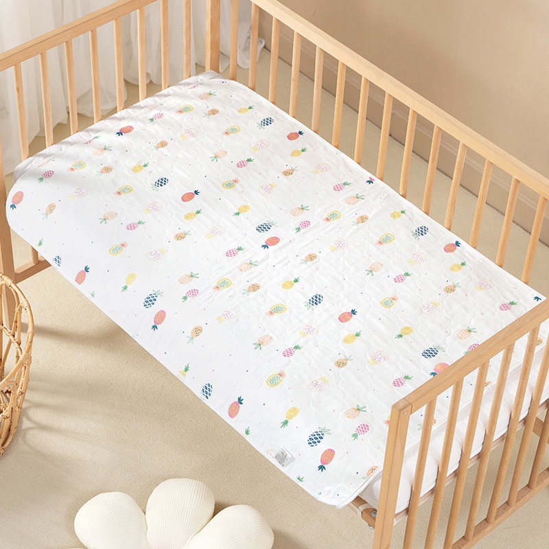 Đệm cotton Trơn Thoáng Khí Chống Thấm Nước Có Thể Giặt Rửa Hỗ Trợ Bé Sơ Sinh