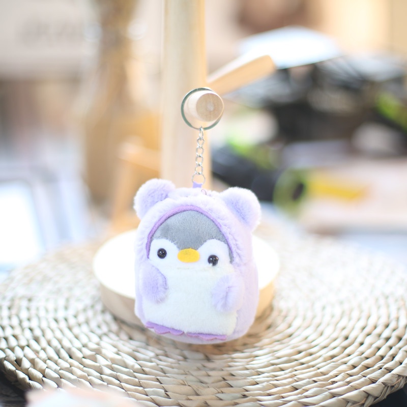 Móc Khóa Hình Thú Nhồi Bông Koupen Chan / Chim Cánh Cụt / Gấu Mặc Đầm Dễ Thương Cho Bé Gái