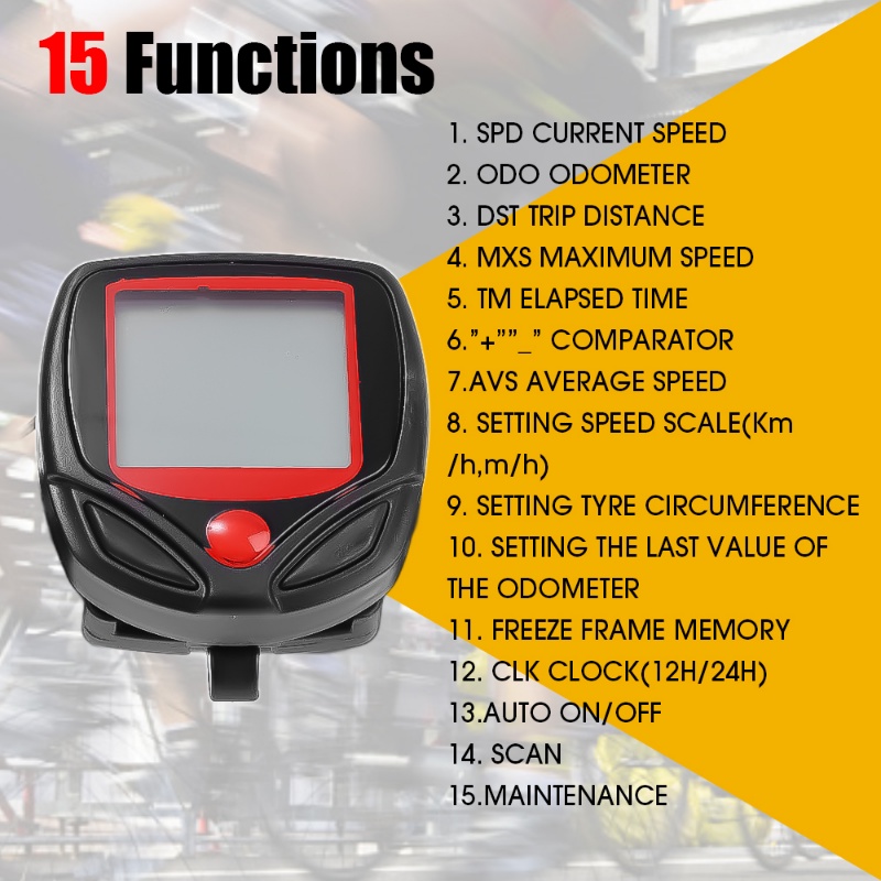 1 Bộ Đồng Hồ Đo Tốc Độ Kỹ Thuật Số Màn Hình LCD Chống Thấm Nước Di Động Cho Xe Đạp Leo Núi