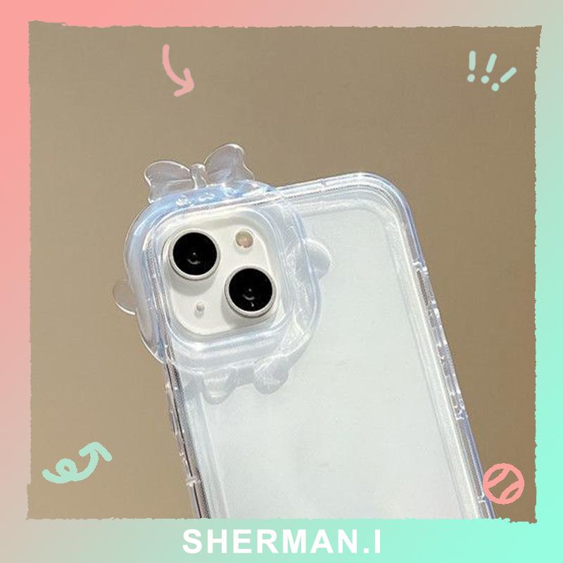 Ốp lưng iphone nơ camera hình vuông trong suốt 6/7/8Plus/Xsmax/11/12/13ProMax-SN