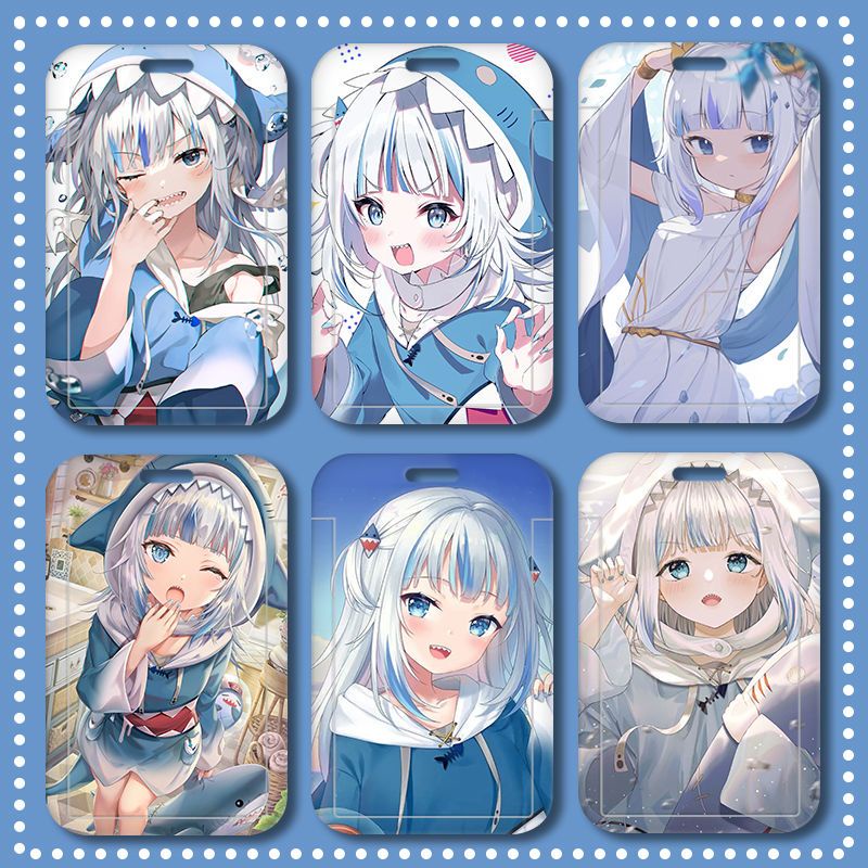 Ví Đựng Thẻ Họa Tiết Hoạt Hình Gawr Gura Dễ Thương Cho Học Sinh Giá Đỡ