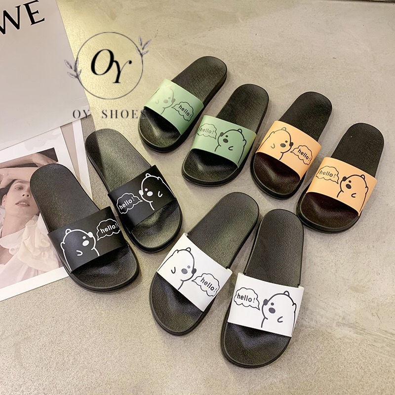 Dép sandal in hình gấu đáng yêu chống trơn trượt thời trang Hàn Quốc nữ tính