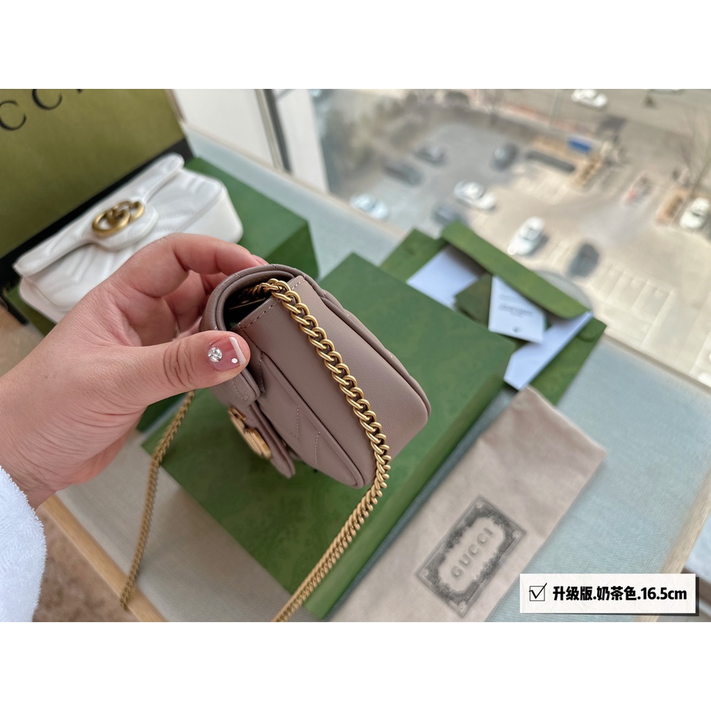 Túi Đeo Chéo Denim Dây Xích Marmont