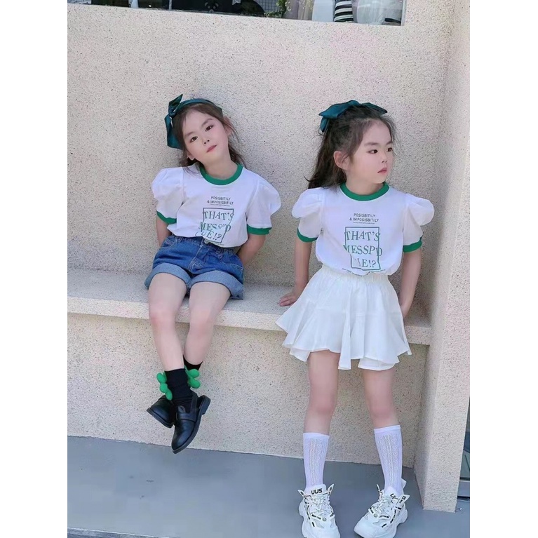 Hàng Mới Về Set Áo Thun Tay Ngắn + Chân Váy Thời Trang Mùa Hè Cho Bé Gái