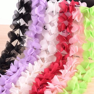 Lovely 3D Leaves Flower Chiffon Trim Lace Fabric Ribbon Diy Sewing Accessories DIY Trim Garment Sewing Accessories CX