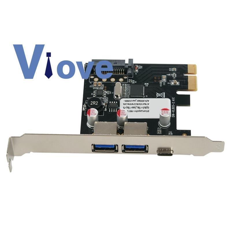 USB 3.1 Type C Pcie Expansion Card Pci-E to 1 Type C and 2 Type A 3.0 USB Adapter Pci Express Controller for Desktop Pc