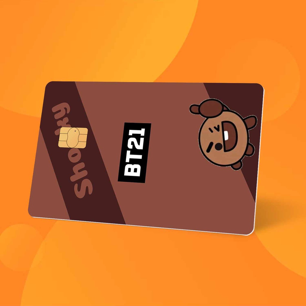 Miếng Dán Thẻ Card Shooky BT21 BTS | SKIN ATM, Thẻ Chung Cư Trang Trí - Chất Liệu Decal Vinyl Chống Nước