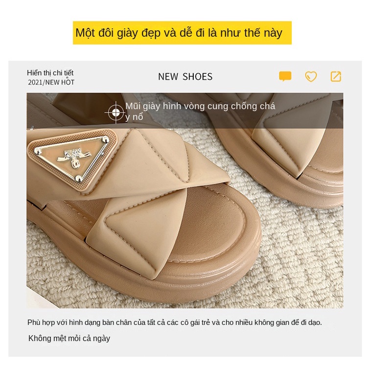 Dép Nữ Sandal Đi Biển Đế Dày Quai Chéo Nhẹ Nhàng Thời Trang Cho Nữ Sandal Cao Gót