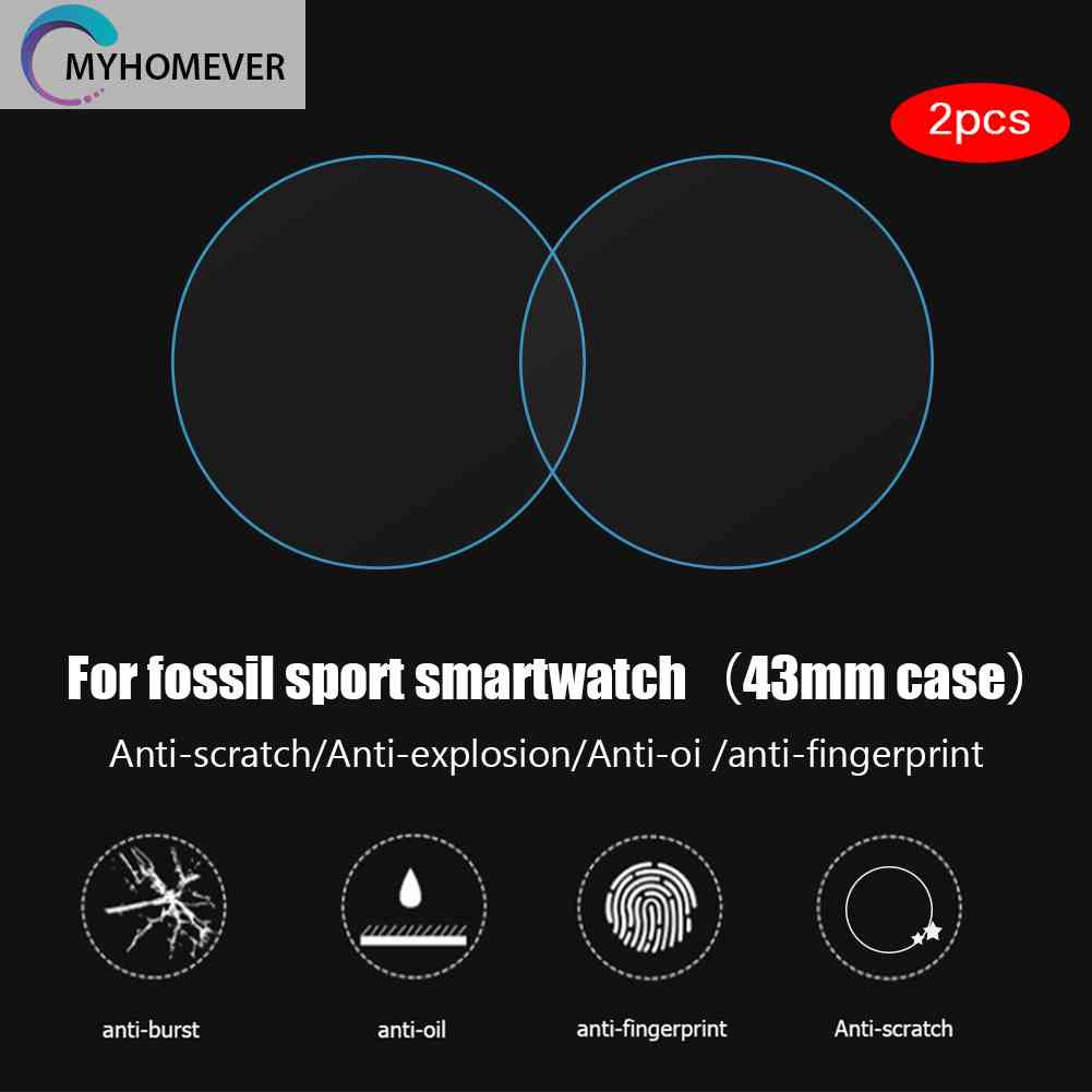 2 Miếng Dán Cường Lực Cho Đồng Hồ Thông Minh Fossil 43mm Và Phụ Kiện