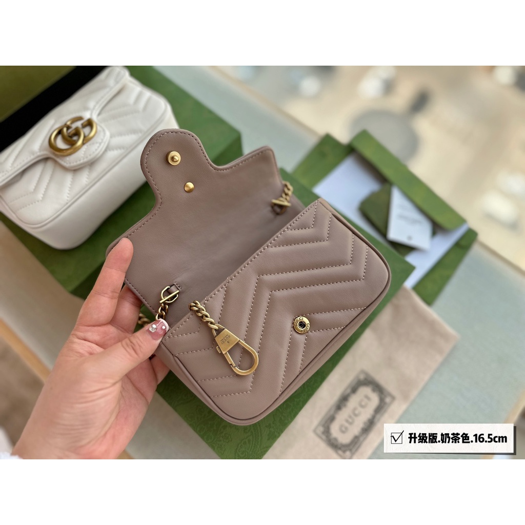 Túi Đeo Chéo Denim Dây Xích Marmont