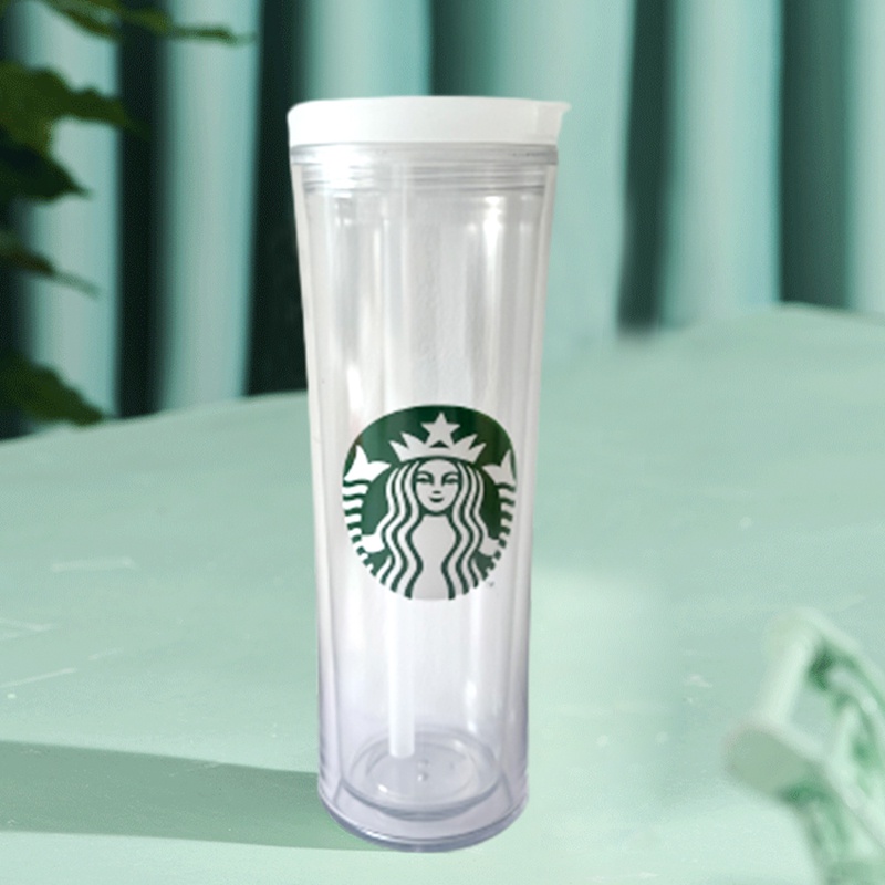 CốC Starbucks Trong Suốt Mờ Tái Sử Dụng 500Ml Cốc Lạnh Cốc Nhựa Có Ống Hút Cốc Nhựa