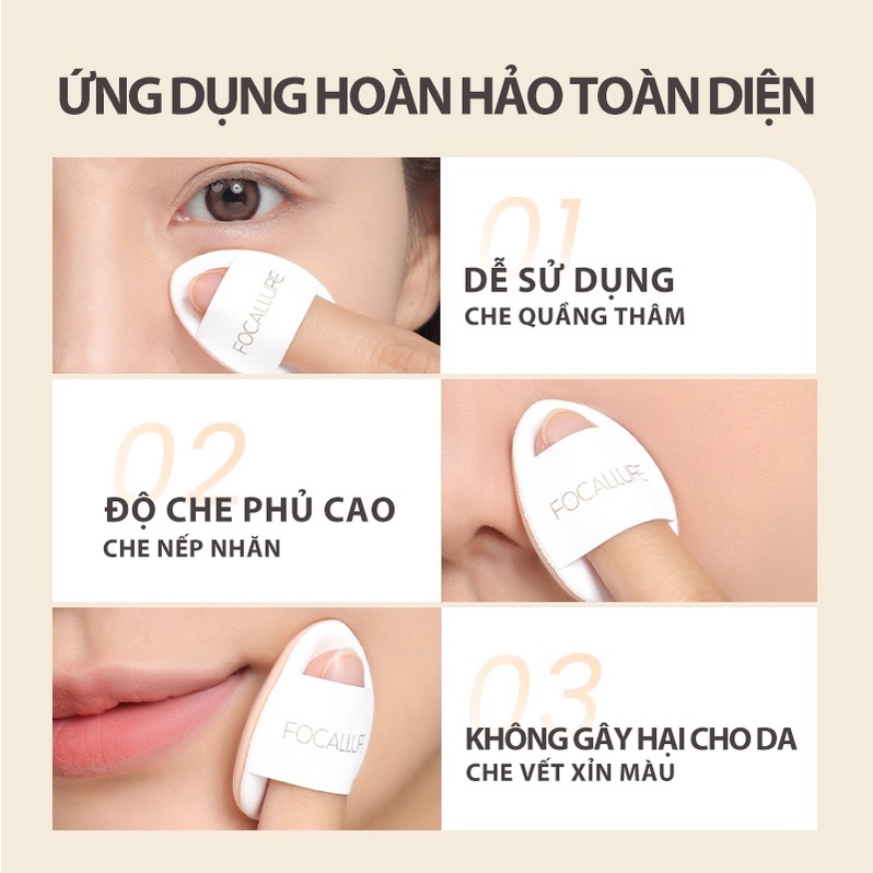 Mút xốp trang điểm Focallure mút tán phấn mini vừa ngón tay, mềm mại, đa dụng 2.4g FA-T03