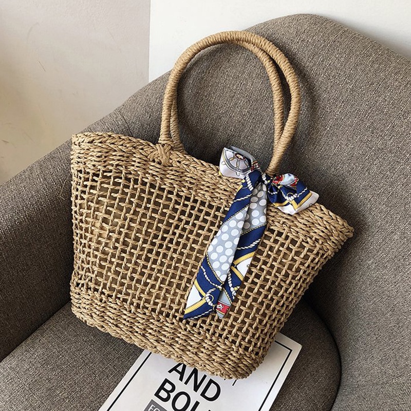 Ielgy Túi Xách Đeo Vai Đan Cói Thông Dụng Cho Nữ