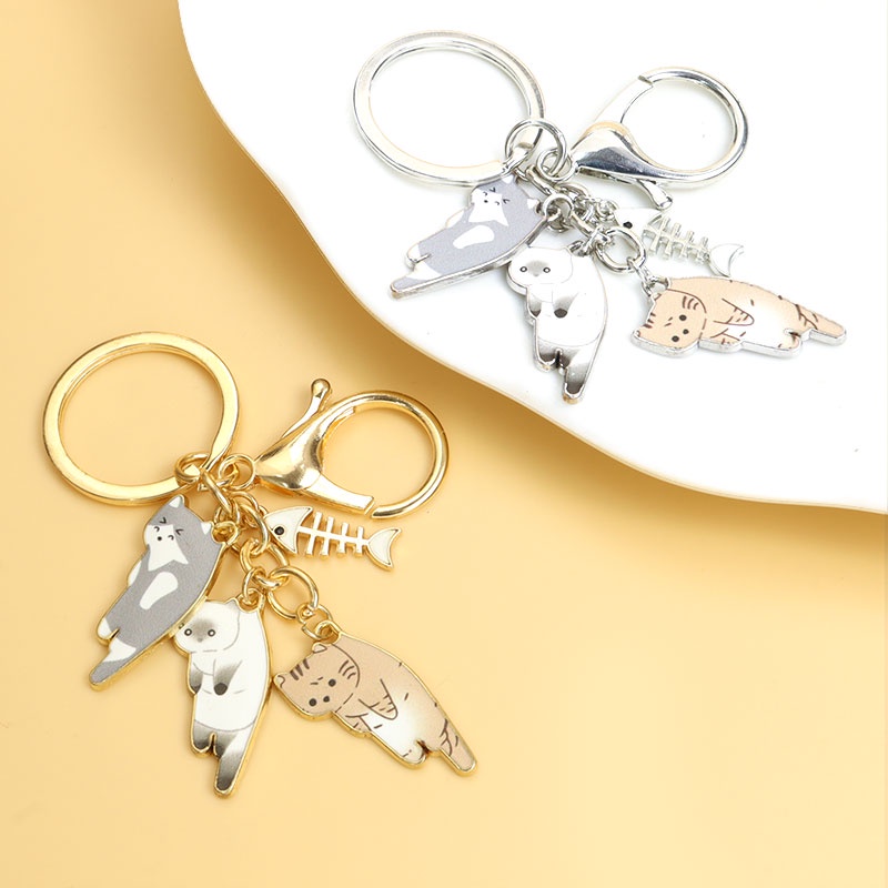 Móc Khóa Hợp Kim Hình Mèo Hoạt Hình Dễ Thương