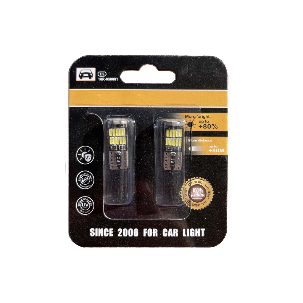 Bóng Đèn Led T10 Siêu Sáng, Đèn Led T10 Lắp Mặt Đồng Hồ, Demi, Xi Nhan Xe Máy, Ô Tô màu trắng có canbus chống báo l