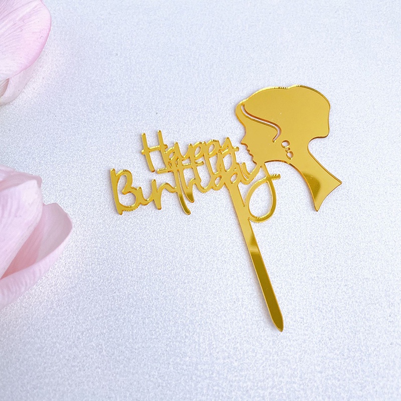 meka chữ Love trang trí bánh sinh nhật, mica cắm bánh sinh nhật