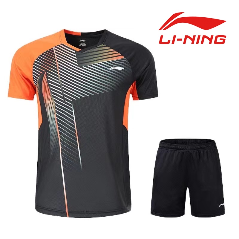 Li Ning Áo Thun unisex Tay Ngắn Nhanh Khô Chất Lượng Cao Cho Hoạt Động Ngoài Trời