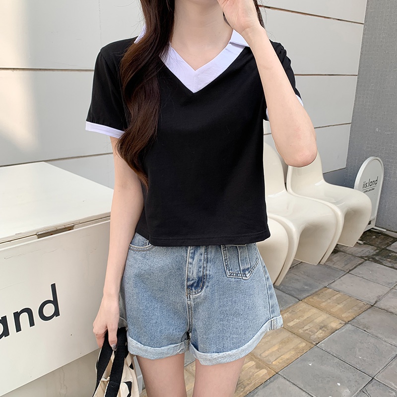 NRVP Áo Thun Tay Ngắn Dáng Ôm In Họa Tiết Độc Đáo Thời Trang Đường Phố Hàn Quốc Cho Nữ