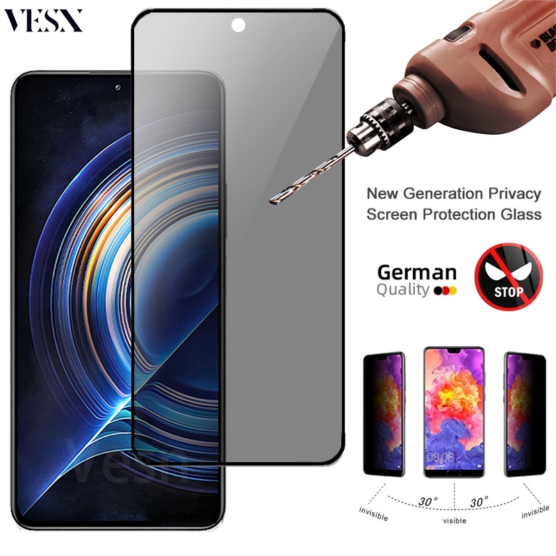 Kính cường lực chống nhìn trộm full màn đủ Cho Redmi A1 A2 K60 K60E K50 K40 Gaming K30 K20 Pro Plus A2+ Pro+ 5G 4G 2023