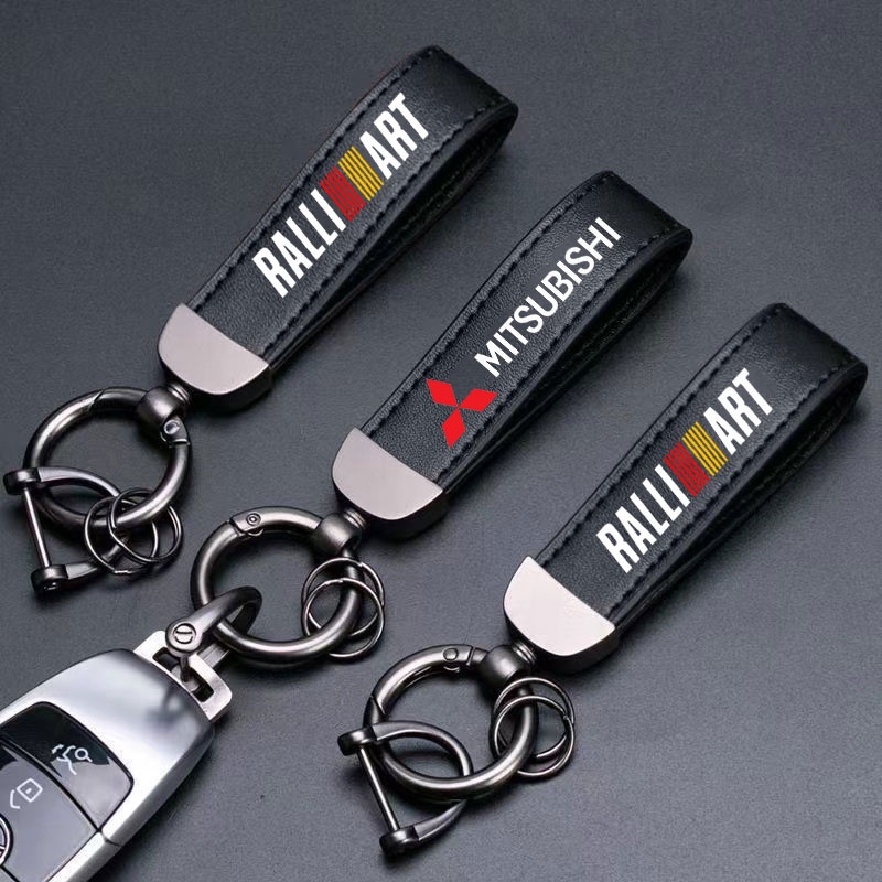Móc Chìa Khóa Bằng Da Chất Lượng Cao Cho Mitsubishi Attrage Mirage G4 Triton Xpander Cross Pajero Lancer ASX Storm Kuda Outlander L200