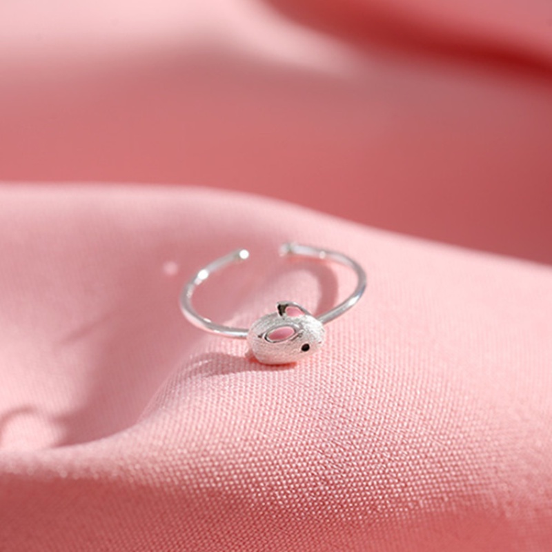 Nhẫn Hở Mạ Bạc 925 Hình Thỏ Hoạt Hình Dễ Thương Thời Trang Cho Nữ