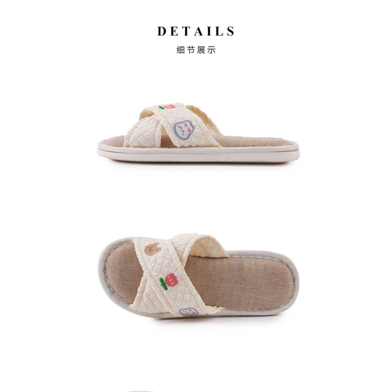 Dép Đi Trong Nhà Quai Chéo Đính Hoa Nhỏ Thiết Kế Đơn Giản Thời Trang Cho Nữ Crush052