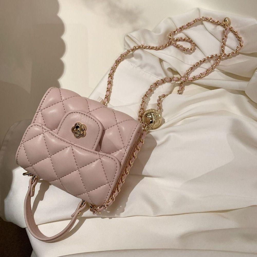 PINEVN Túi Đeo Chéo Màu Trơn Có Dây Xích Kiểu Dáng Sang Trọng Màu Sắc