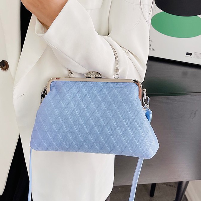 Túi Xách Đeo Vai Có Kẹp Màu Vàng Kim Phong Cách Âu Mỹ Cổ Điển Thời Trang Cho Nữ