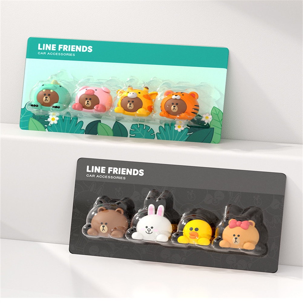 Line Friends Gấu Nâu Đồ Trang Trí Xe Hơi Hoạt Hình Dễ Thương Đồ Trang Trí Xe Hơi Để Bàn Điều Khiển Trung Tâm Đồ Trang Trí Nội Thất Xe Hơi
