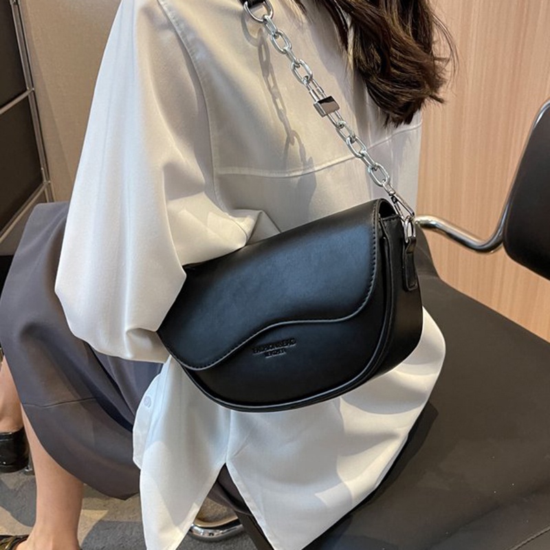 Ielgy Túi Xách Yên Ngựa Màu Trơn Kết Cấu Đơn Giản Kiểu Pháp niche Cho Nữ