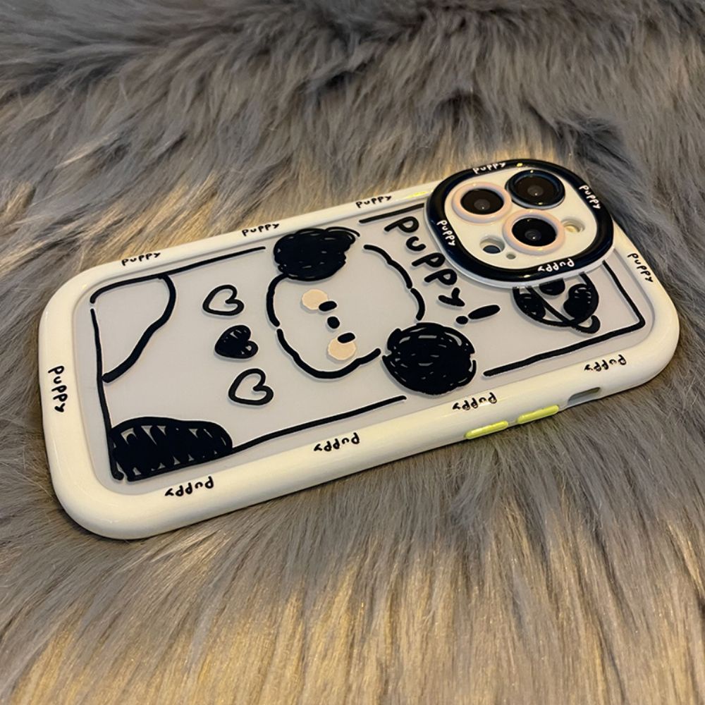 Ốp Điện Thoại TPU Mềm Trong Suốt Chống Sốc In Hình Chú Cún Cho IPhone 11 12 13 14 Pro Max