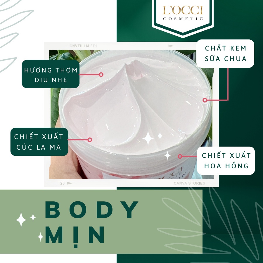 Kem Body Mịn Dưỡng Ẩm Toàn Thân Làm Trắng Sáng Da L'OCCI COSMETIC 250g