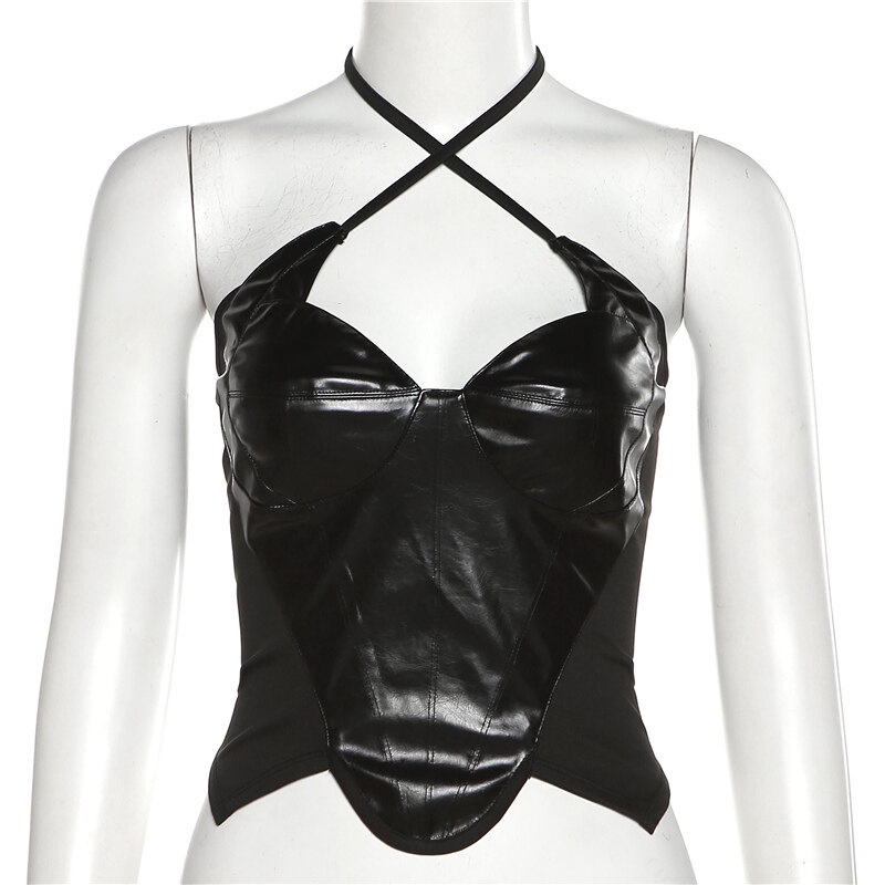 Kliou 2023 Mới Áo Tank Top Kliou 2023 Màu Đen Nhám Ôm Dáng Phong Cách Đường Phố Quyến Rũ Cho Nữ